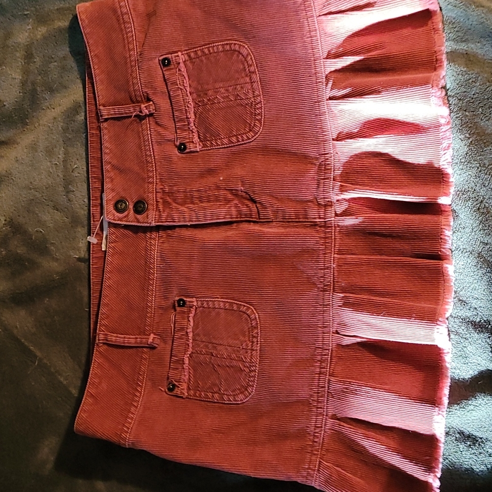 Rusty Brown Cordoroy Mini Skirt M